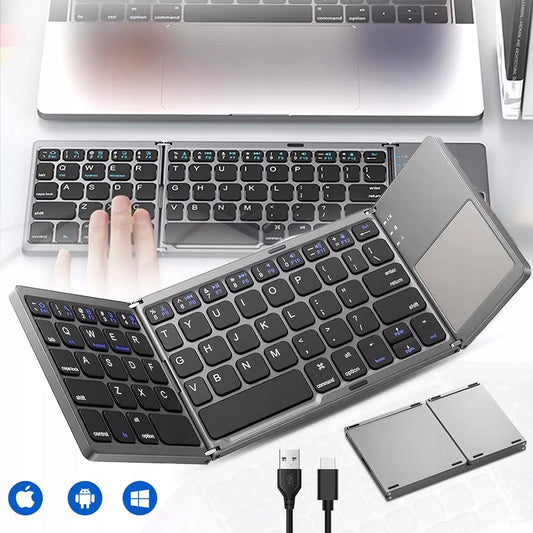 197,3g Belaidė „Bluetooth“ klaviatūra su universaliu sulankstomu jutikliniu skydeliu 50H