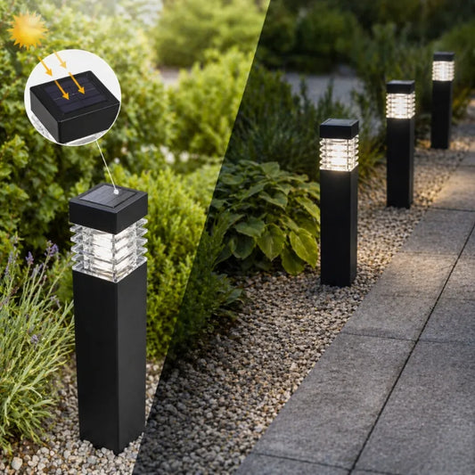 20x LED saulės lempos smaigai, kvadratiniai stulpeliai sodo, terasos ar įėjimo dekoravimui