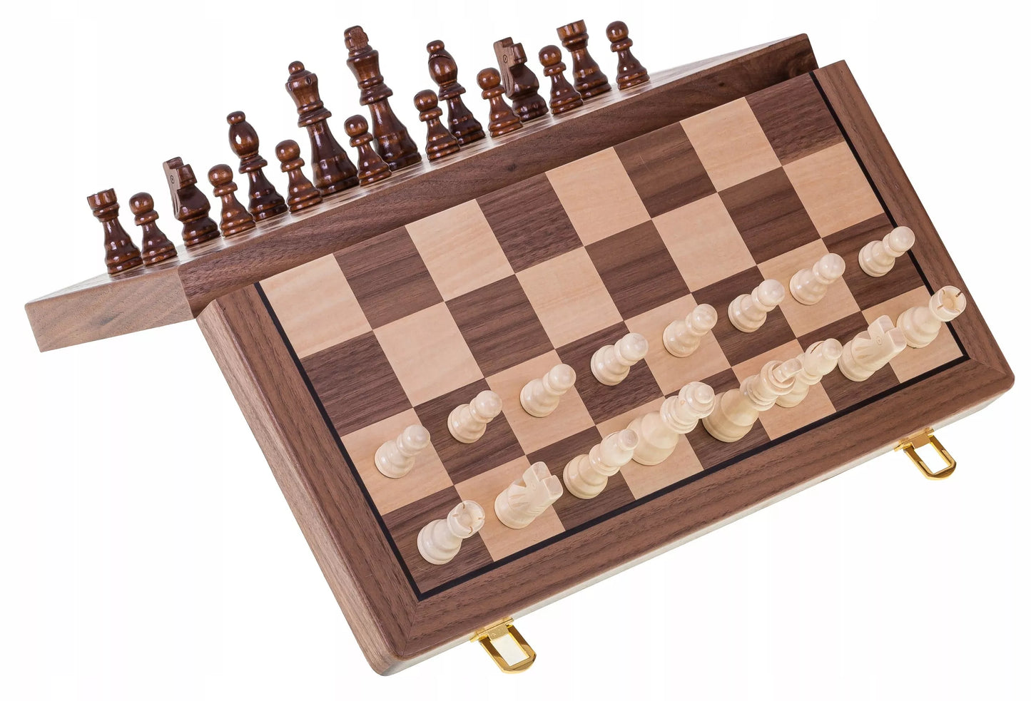 Dideli mediniai magnetiniai šachmatai ir šaškės 380 – Rytvešys + 2 x papildomos valdovės