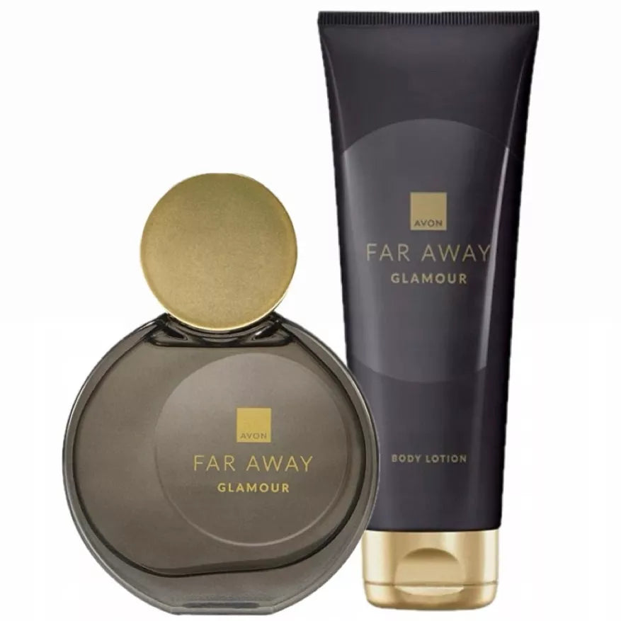 AVON Far Away Glamour Dovanų rinkinys 2in1 Kvepalai Balzamas