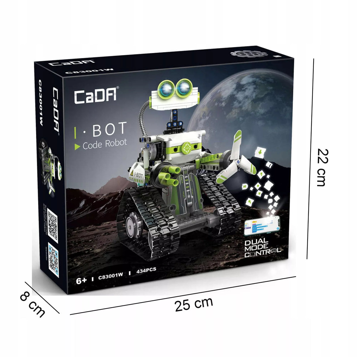CADA Technic robotas – konstruktorius su 434 detalėmis ir LED apšvietimu