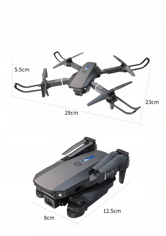 DRONO KONTROLERIS SU LCD 2 kameros ŽAISLAS 115G WIFI 3x AKUMUL. 300m OpticalFlow