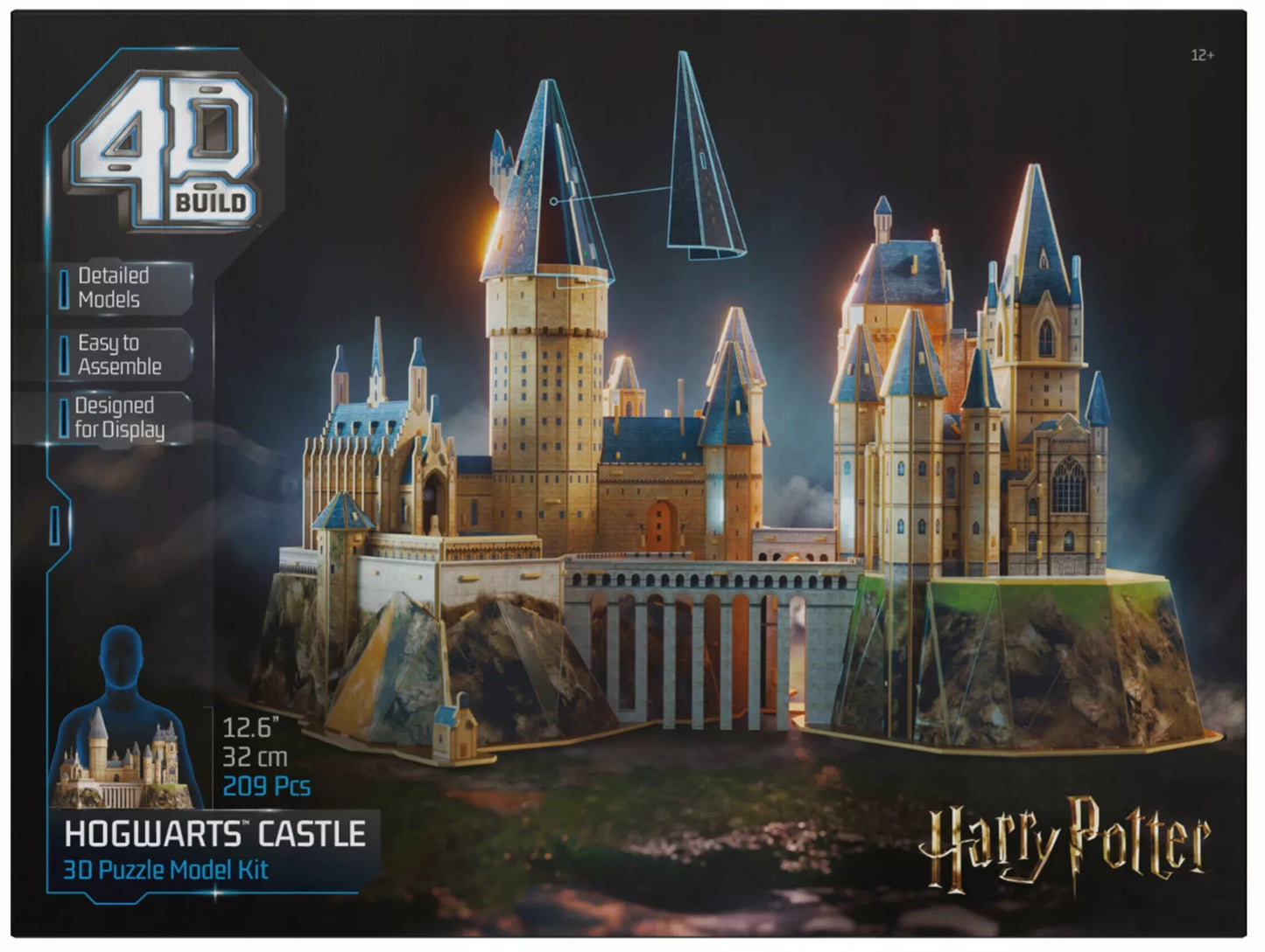 Hario Poterio Hogvartso pilis – 3D didinis modelis, 4D konstrukcija (48 cm)