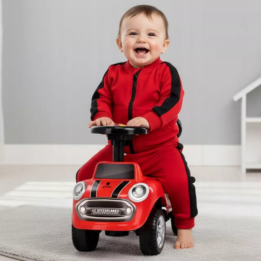 Vaikiškas paspiriamas automobilis GO GO – stūmikas su garsu ir atlošu, dovana metukų proga