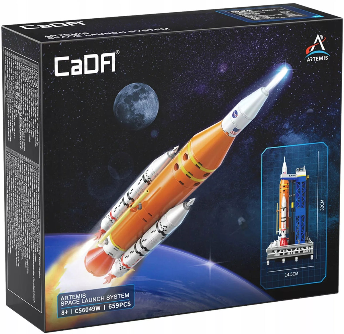 Statybinės kaladėlės CaDA NASA kosminė raketa Artemis SLS programa, 659 elementai