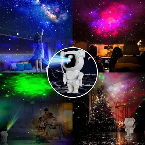 Astronautas naktinė lemputė projektorius vaikams LED įvairūs režimai