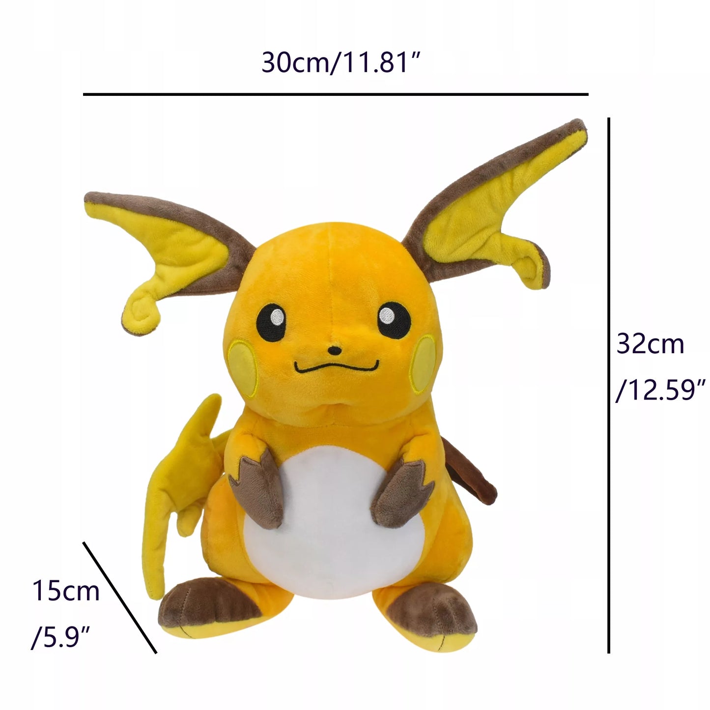 Pliušinis žaislas RAICHU POKEMON GO, Pliušinis žaislas Pikachu, 32-35 cm