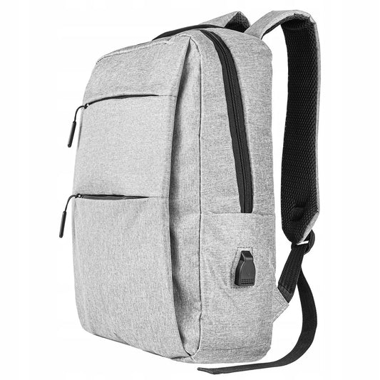 Kuprinė 15,6″ laptopui su USB, pilka, unisex