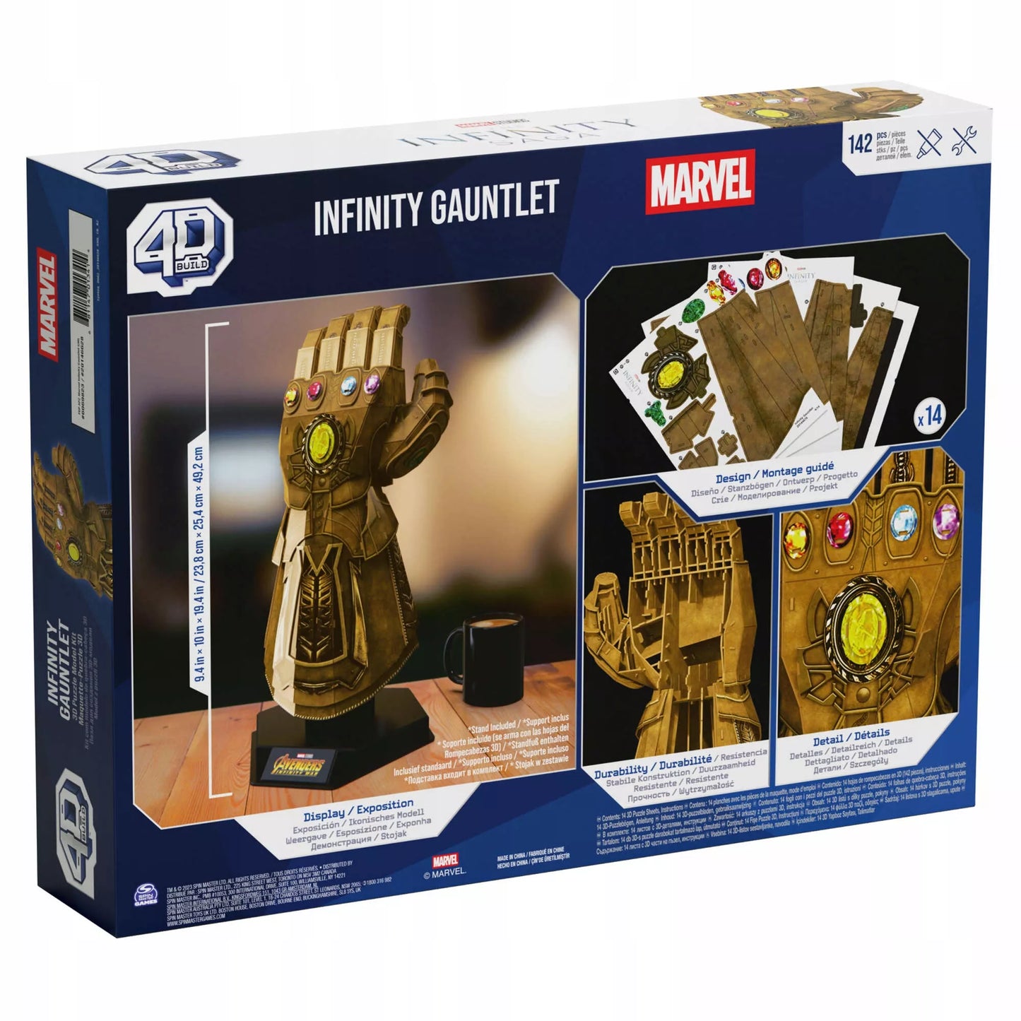 MARVEL 4D dėlionė „Begalybės pirštinė“ – 3D modelis (49 cm)