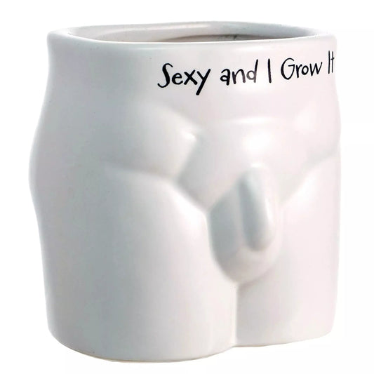 ZABAWNA DONICZKA „SEXY AND I GROW IT” – PREZENT DLA MIŁOŚNIKÓW ROŚLIN – 12 CM