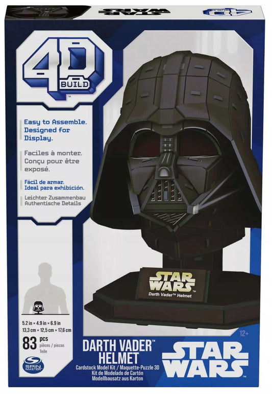 STAR WARS tamsiojo p. Vaderio šalmo 3D modelio dėlionė (4D Build)