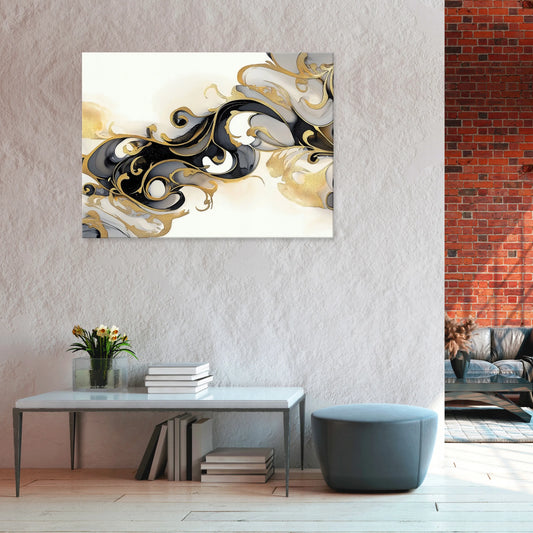 Abstraktus glamour paveikslas ant drobės miegamajam, svetainei ir virtuvei, 100 × 70 cm