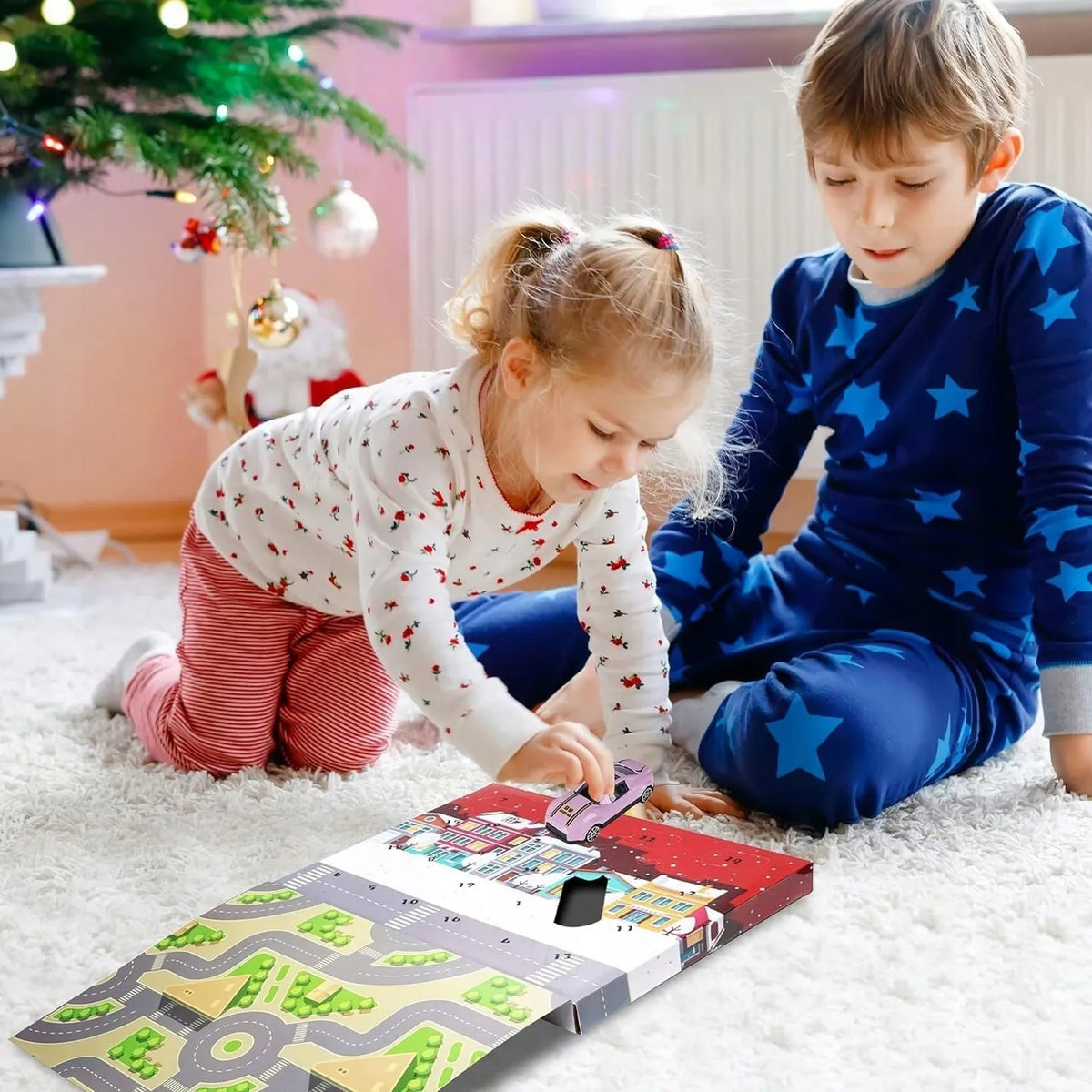 Advento kalendorius su 24 automobiliais ir transporto priemonėmis, dovana vaikams