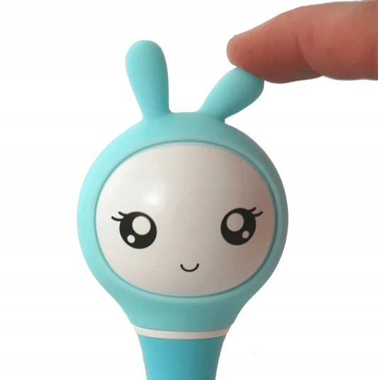 Alilo Smarty Bunny R1 interaktyvus triušiukas-barškutis su muzikos grotuvu, mėlynas