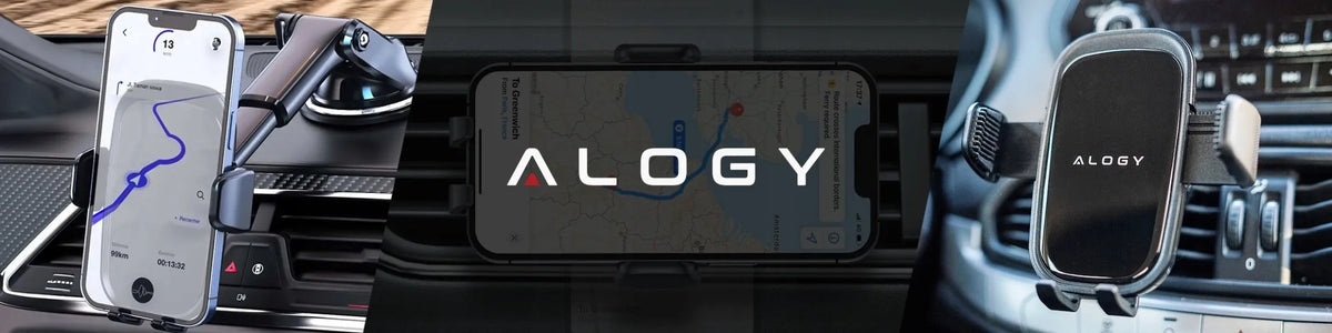 Alogy stiprus automobilinis telefono laikiklis tvirtinamas prie stiklo, prietaisų skydelio arba grotelių