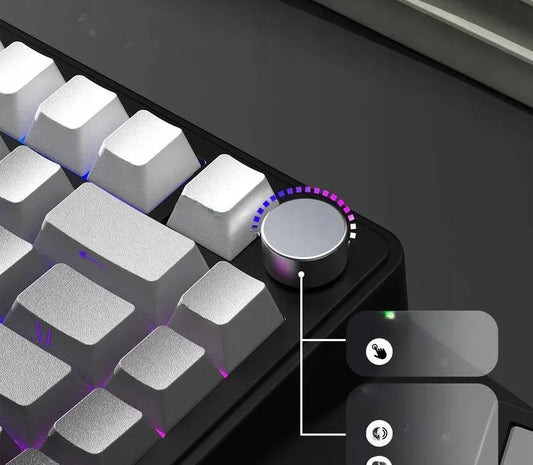 Attack Shark X85 mechaninė klaviatūra 75% RGB/tri-mode/White jade switch