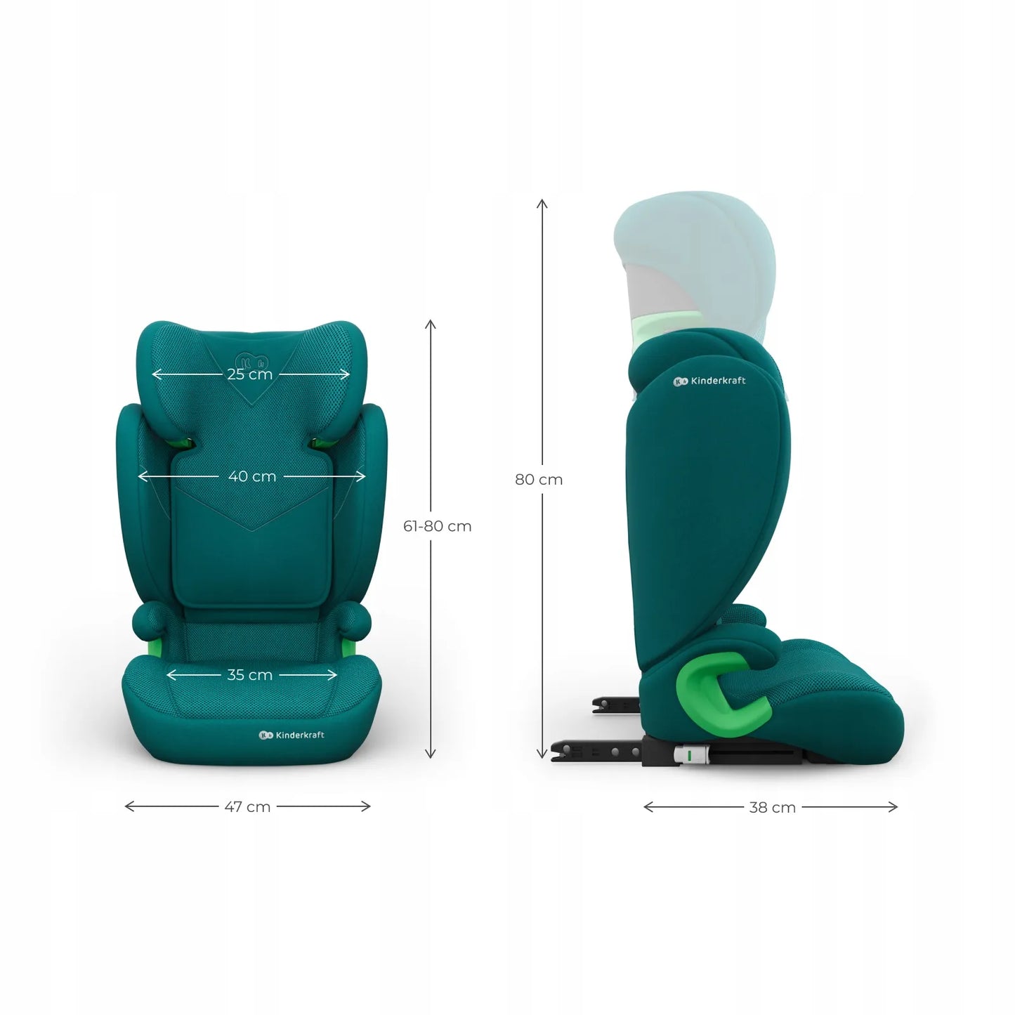 Automobilinė kėdutė 100-150 cm 15-36 kg i-Size ISOFIX Kinderkraft JUNIOR FIX