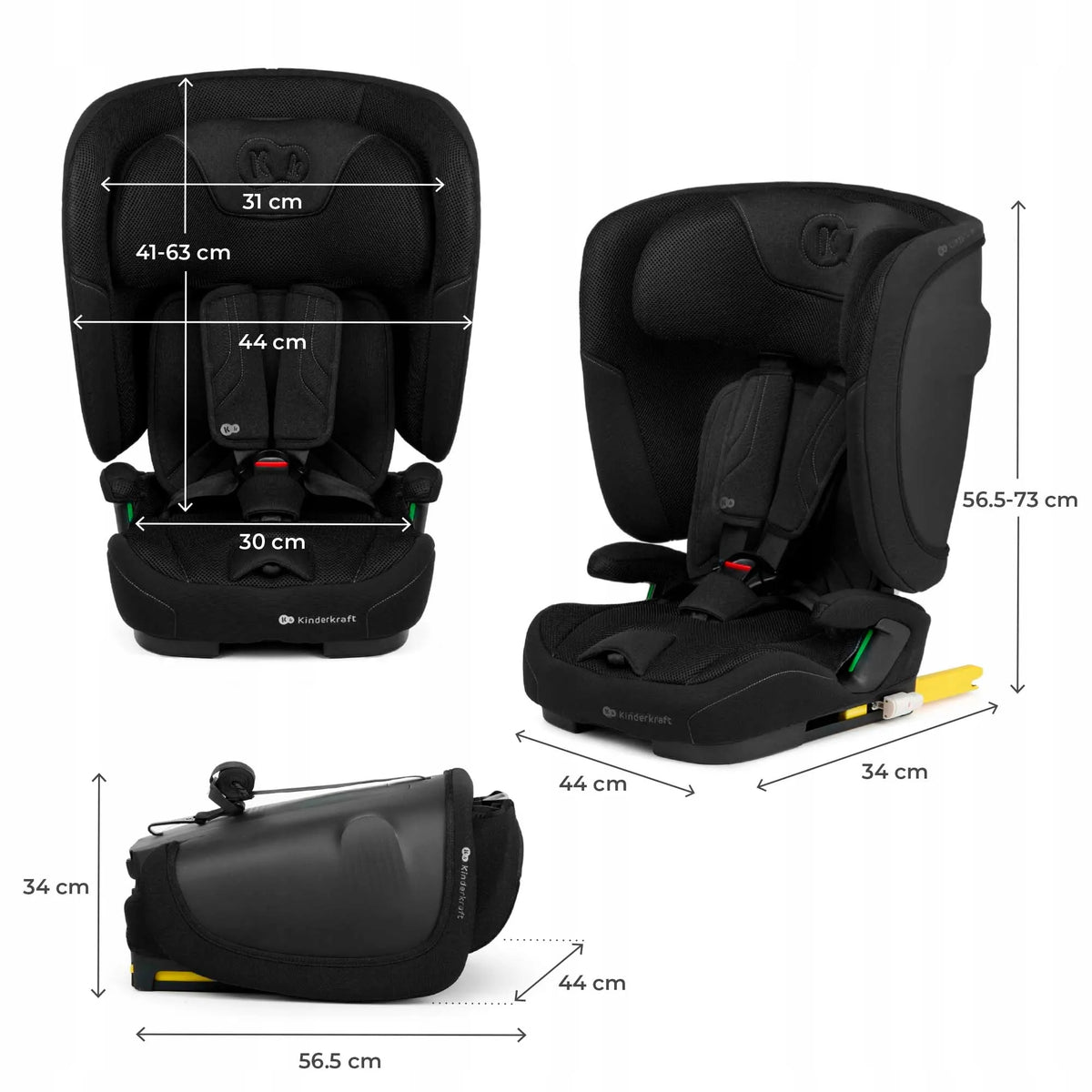 Automobilinė kėdutė 76-150 cm 9-36 kg i-Size ISOFIX Kinderkraft FIX2GO