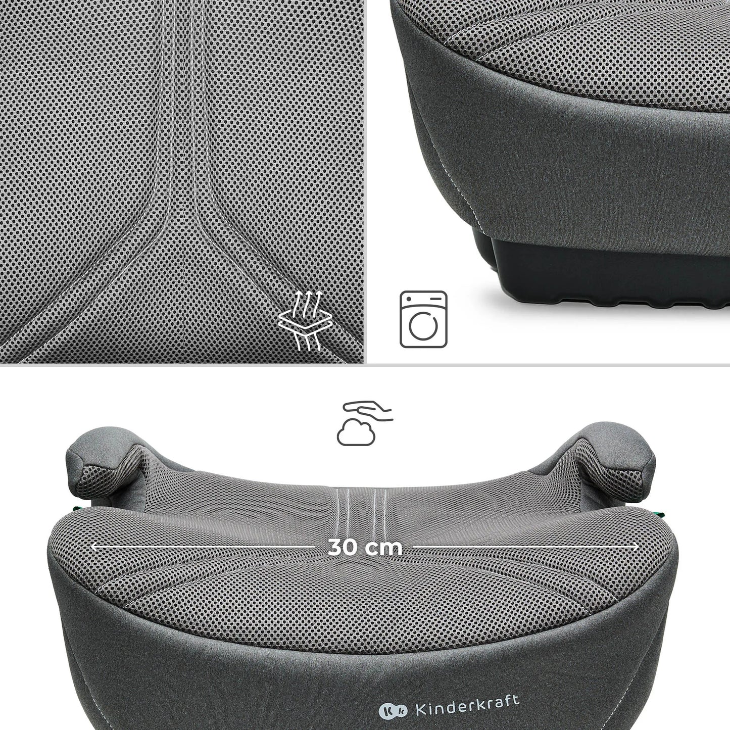 Automobilinė kėdutė-paaukštinimas Kinderkraft I-BOOST 2 PRO ISOFIX 125-150cm I-SIZE
