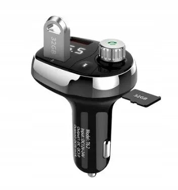 Automobilinis FM moduliatorius T62 su „Bluetooth“, MP3, USB ir „BASS“ įkrovikliu