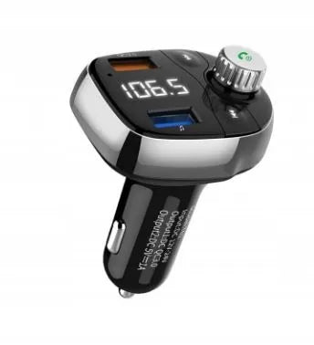 Automobilinis FM moduliatorius T62 su „Bluetooth“, MP3, USB ir „BASS“ įkrovikliu