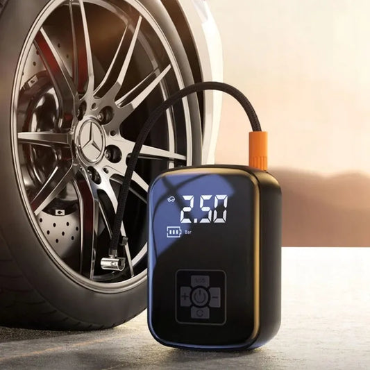 Automobilinis kompresorius 12V LCD elektrinė pompa dviračiams