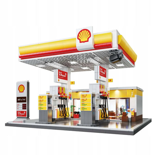 CaDA Shell degalinės konstruktorius, 1309 detalės, LED apšvietimas