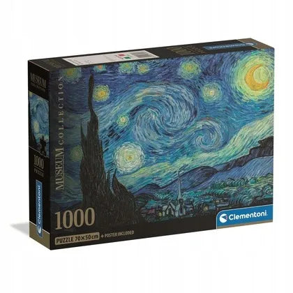 CLEMENTONI „Compact Museum“ dėlionė „Van Gogh – Žvaigždėta naktis“, 1000 detalių, 37065 / Książnica