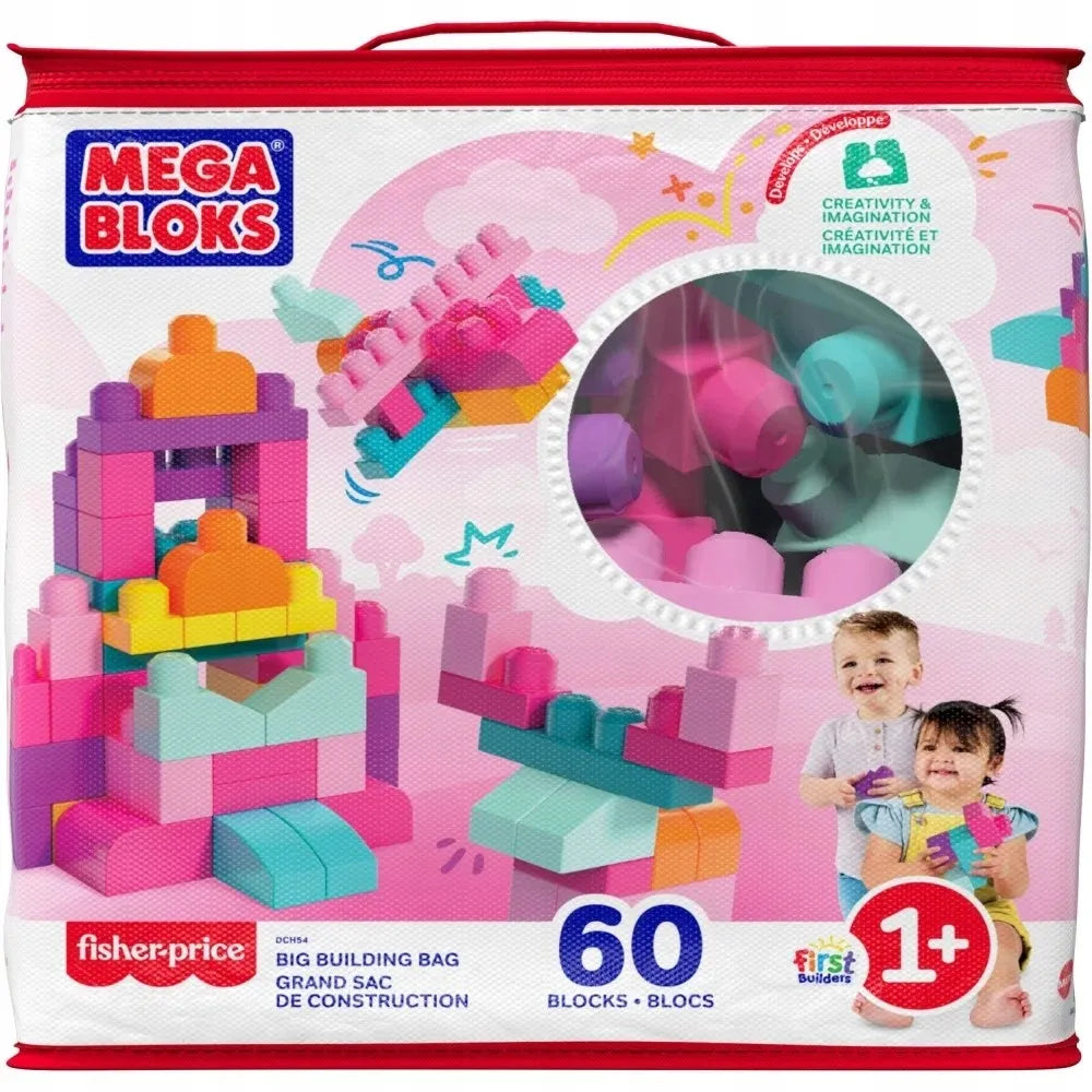 Fisher-Price MEGA BLOKS didelis krepšys su 60 kaladėlių DCH54