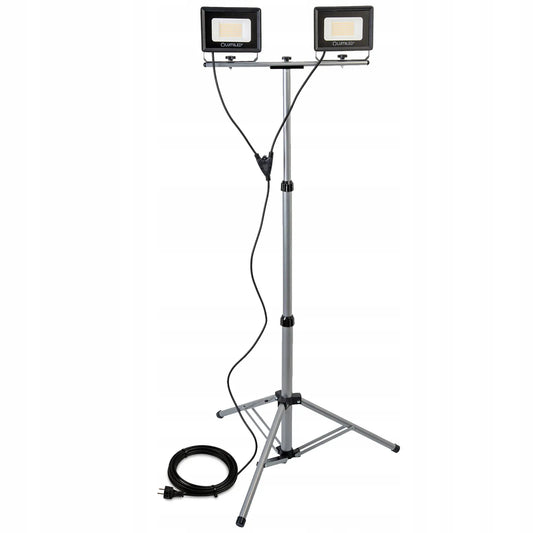 HALOGENŲ RINKINYS LED prožektorius LEMPA su stovu 2x 50W darbo statybinis galingas