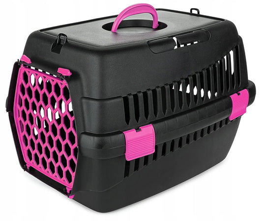 Happet TEDDY S transporteris katei, šuniui ar triušiui, automobiliui, 50 × 33 × 33 cm, fuksijos spalvos