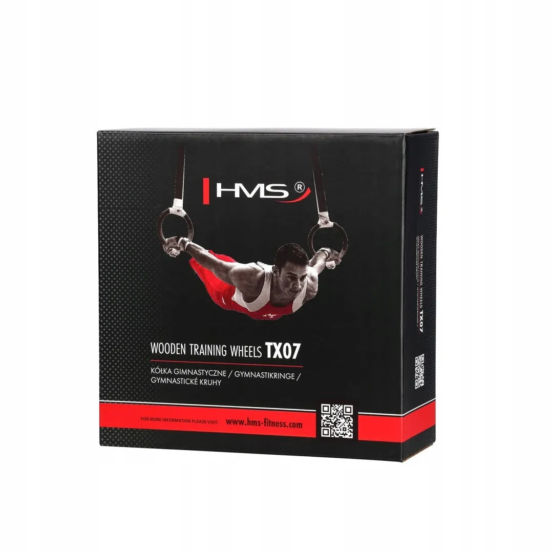 HMS TX07 medinės gimnastikos žiedai su matuote
