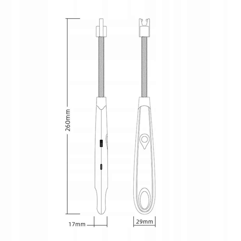Įkraunamas plazminis USB žiebtuvėlis su lanksčiu kakleliu žvakėms