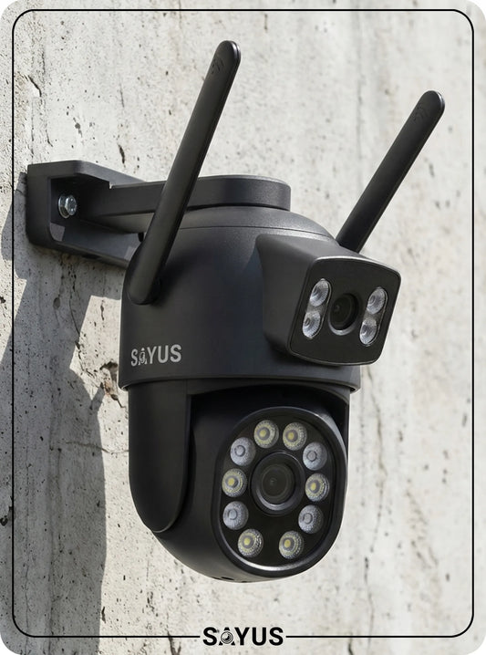 Išorinė kamera 2x8MPx sukamoji dviguba 5x priartinimas ULTRA HD detekcija IP WIFI