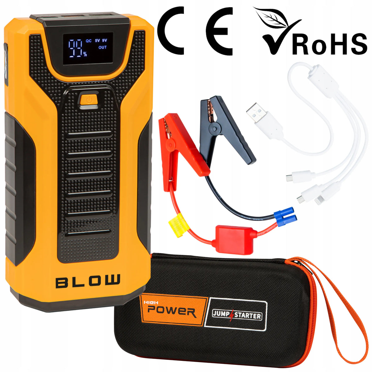JUMP STARTER užvedimo įrenginys booster powerbank galingas su žibintuvėliu rinkinys 30000mAh