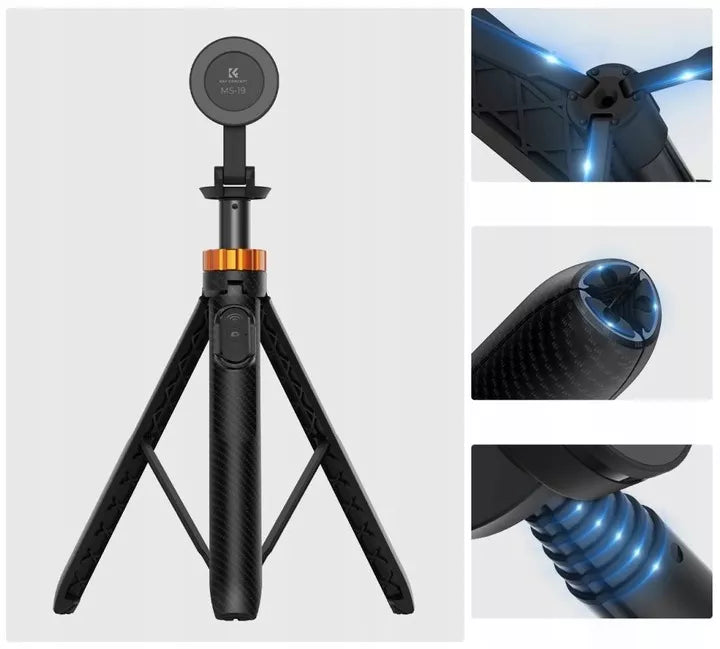 K&F CONCEPT FOTOGRAFINIS TRIKOJIS MONOPODAS 162cm KROTIKLIUI + NUOTOLINIO VALDYMO PULTELIS