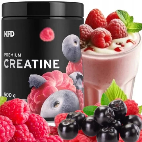 KFD Premium Creatine kreatino monohidratas, malinų ir mėlynių skonio, 500 g