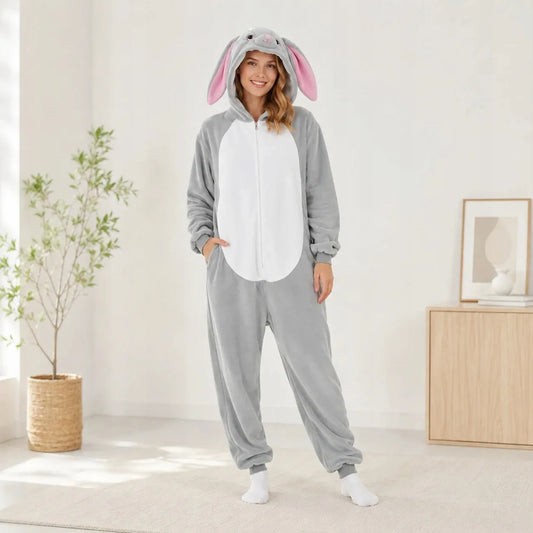 Kigurumi pižama „Szary Królik“, L dydis, 165–175 cm