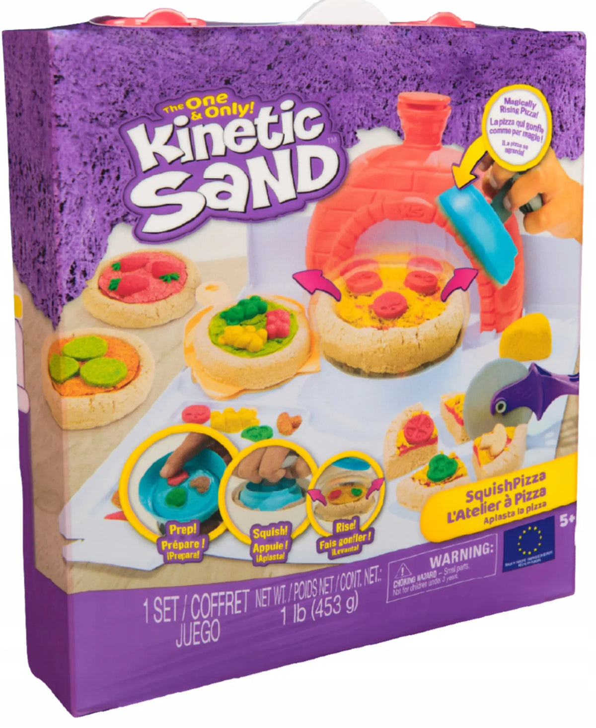 Kinetinis smėlis „SquishPizza“ – auganti pica, kūrybinis rinkinys, 450 g