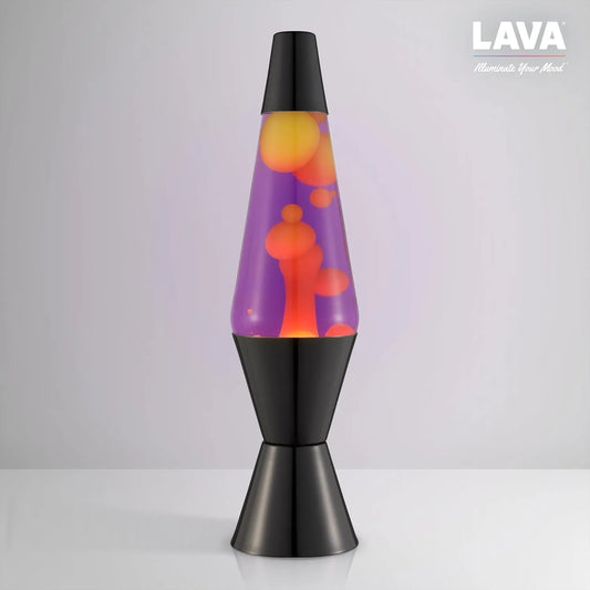 Lava magma lempa, violetinė-oranžinė naktinė lempa, vaško retro stiliaus 37 cm nuotaikingas apšvietimas