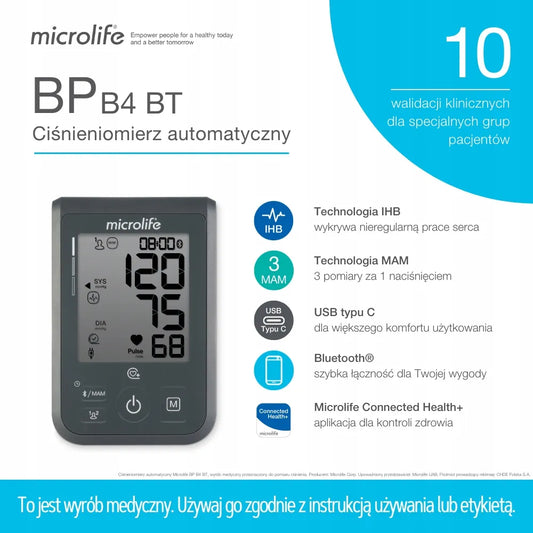 Microlife automatinis kraujospūdžio matuoklis BP B4 BT