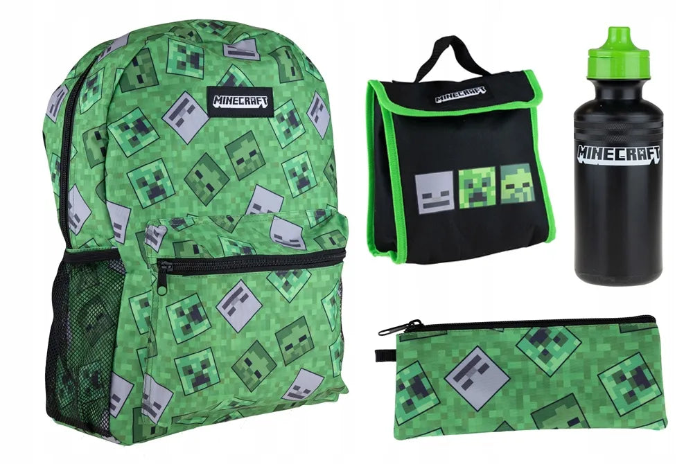 Mokyklos kuprinė Minecraft penalas gertuvė rinkinys