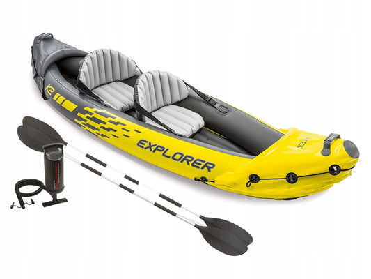 Pripučiamas dvivietis baidarė Intex Explorer K2 312x91x51 cm su irklais, pompa ir krepšiu