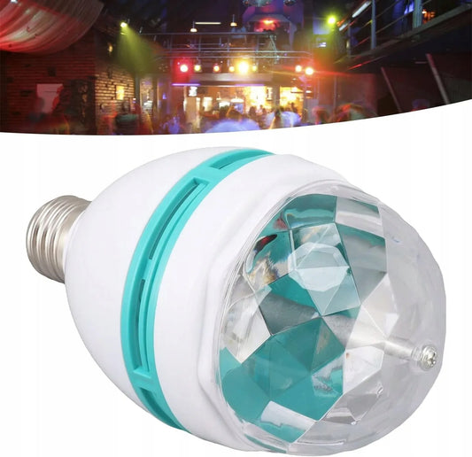 RGB LED diskotekinė lemputė su E27 cokoliu