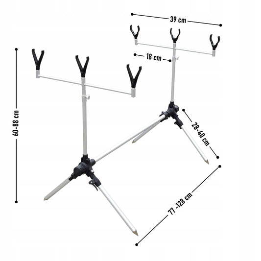 Rumpol meškerių stovas Rod Pod 3 meškerėms, stabilus ir reguliuojamas