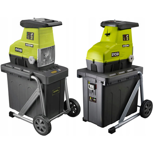 RYOBI tylus šakų smulkintuvas 3000 W + RYOBI tamsinti apsauginiai akiniai dovanų