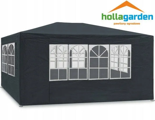 Sodo paviljonas prekybinė palapinė altana sodui 3x4 m + 4 sienelės juodas