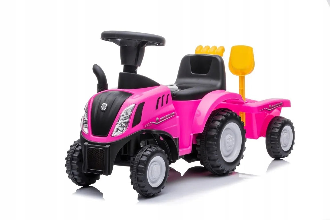 „Sun Baby“ rožinis traktorius-stumdukas „New Holland“ su priekaba, nuo 12 mėn.