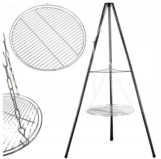 Trijkojis su grotelėmis sodo ugniakurams 50 cm 152 cm