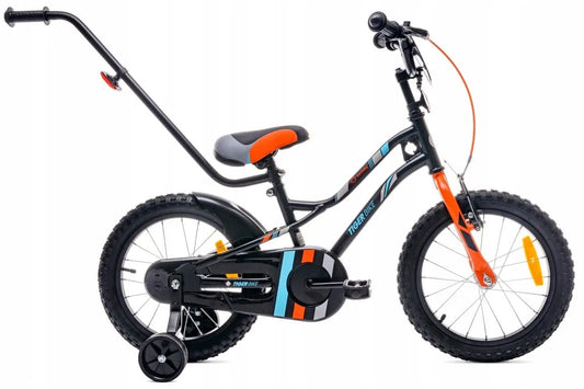 Vaikiškas dviratis berniukui 16 colių Tiger Bike su stūmimo rankena